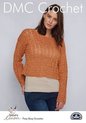 DMC Natura Linen Foxy Boxy Sweater Crochet Pattern