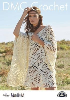 DMC Natura MEDIUM Draped Top Cover Up Crochet Pattern 15373
