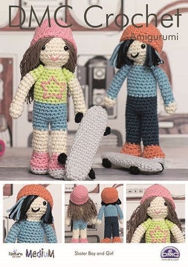 DMC Natura MEDIUM Skater Boy and Girl Crochet Pattern 15343