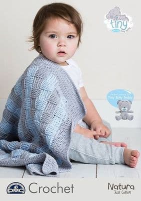 DMC Natura Tiny Tatty Teddy Baby Blanket Crochet Pattern 15433