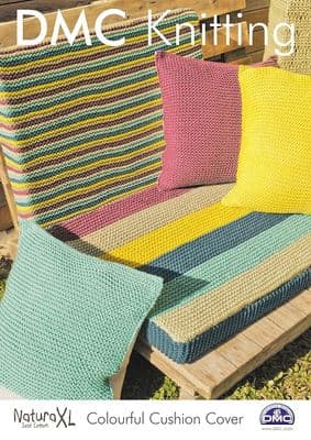 DMC Natura XL Colourful Cushion Covers Knitting Pattern 15244