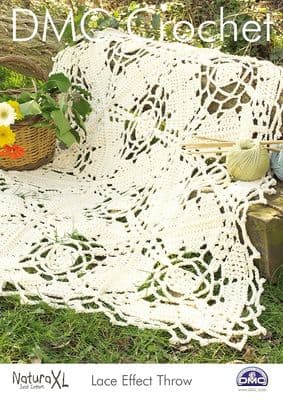 DMC Natura XL Lace Effect Throw Crochet Pattern 15231
