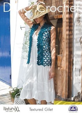 DMC Natura XL Textured Gilet Crochet Pattern 15239
