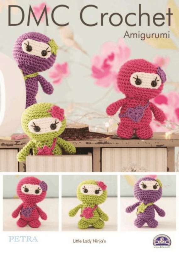 DMC Petra Amigurumi LITTLE LADY NINJAS Crochet Pattern 15324