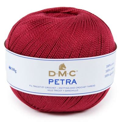 DMC PETRA No.3 Crochet Cotton 5815 Deep Red