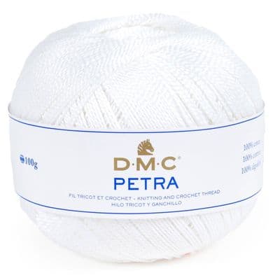 DMC Petra No.3 Crochet Cotton - B5200 White
