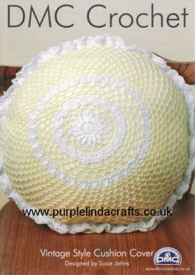 DMC Vintage Style Cushion Cover Crochet Pattern 11890L/2 REDUCED