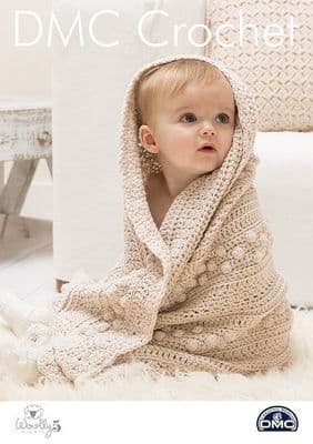 DMC Woolly 5 Bobble Blanket Crochet Pattern 15417