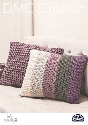 DMC Woolly 5 Square Cushions Crochet Pattern 15421