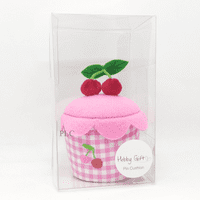 Embroidered Cherries Pink Gingham Cupcake Pincushion