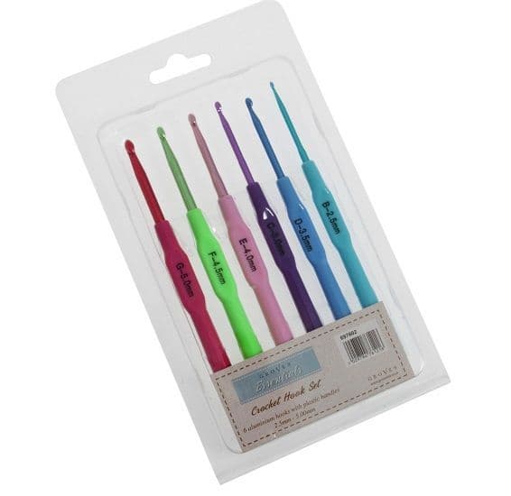 Essentials Crochet Hook Set – 6 Colourful Hooks