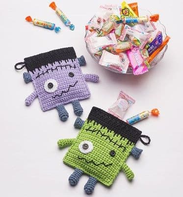 Frankenstein Monster Pouch Halloween Crochet Pattern FREE