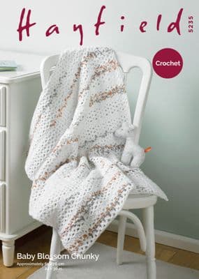 Hayfield Baby Blossom Chunky 5235 Blanket Crochet Pattern