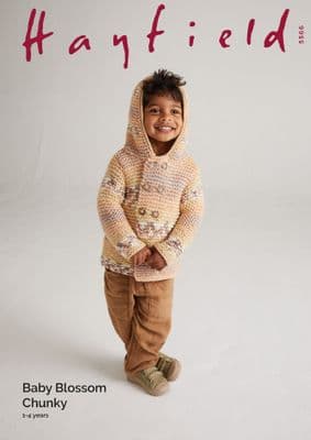 Hayfield Baby Blossom Chunky 5566 Duffle Coat Knitting Pattern