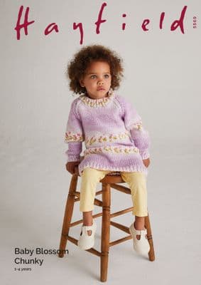 Hayfield Baby Blossom Chunky 5569 Dress Knitting Pattern