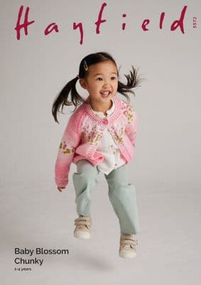 Hayfield Baby Blossom Chunky 5572 Cardigan Knitting Pattern