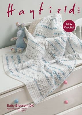 Hayfield Baby Blossom DK 5231 Blanket Crochet Pattern