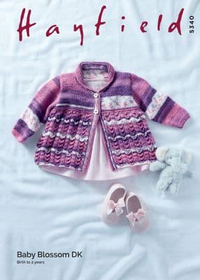 Hayfield Baby Blossom DK 5340 Matinee Coat Knitting Pattern