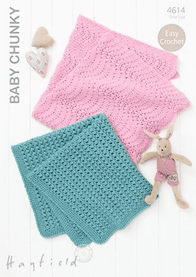 Hayfield Chunky Blankets Baby Crochet Pattern 4614