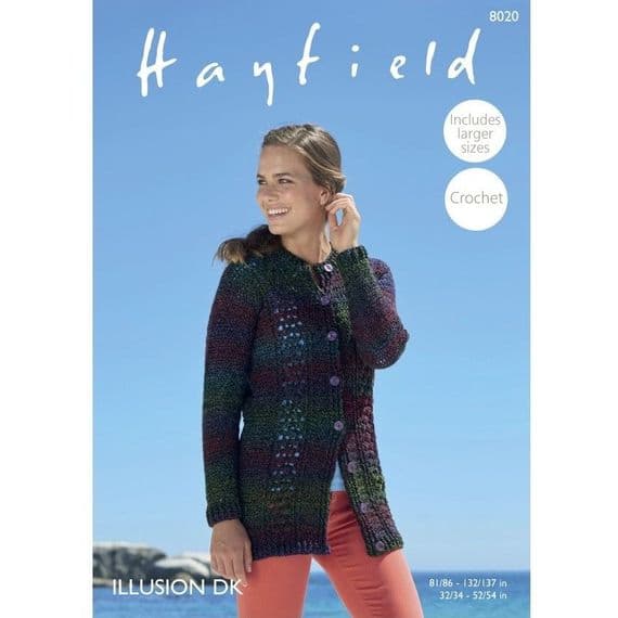 Hayfield DK Cardigan 8020 Crochet Pattern REDUCED