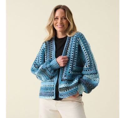 Hayfield Spirit Chunky 10861 Hexagon Cardigan Crochet Pattern