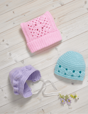 James C Brett Baby DK Hats Crochet Pattern JB703