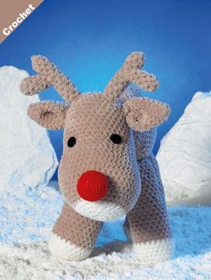 James C Brett Flutterby RUDOLPH Reindeer Crochet Pattern JB405