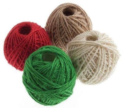 Jute Twine Balls Red Green Natural and Light Natural CHRISTMAS