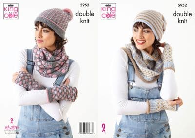 King Cole Alpaca DK Knitting Pattern 5952 Apparel Accessories