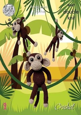King Cole Amigurumi Chimps Crochet Pattern 9047