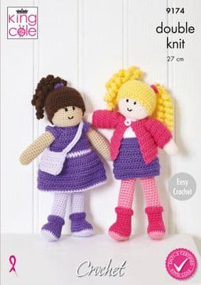 King Cole Amigurumi Dolls 9174 Crochet Pattern