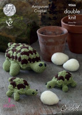 King Cole Amigurumi Tortoise Crochet Pattern 9066