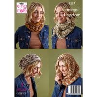 King Cole Animal Kingdom Accessories Knitting Pattern 6557