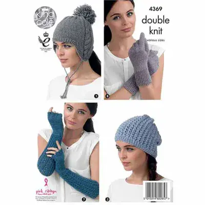 King Cole Baby Alpaca DK 4369 Accessories Knitting Pattern
