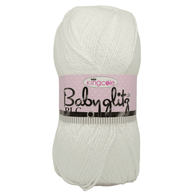 King Cole Baby Glitz DK 483 Diamond White Sparkle Yarn