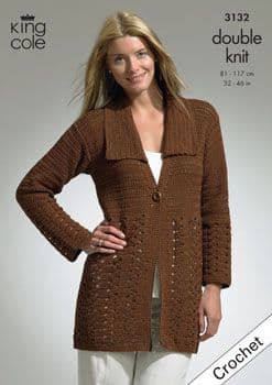 King Cole Bamboo DK Jacket & Tunic Crochet Pattern 3132