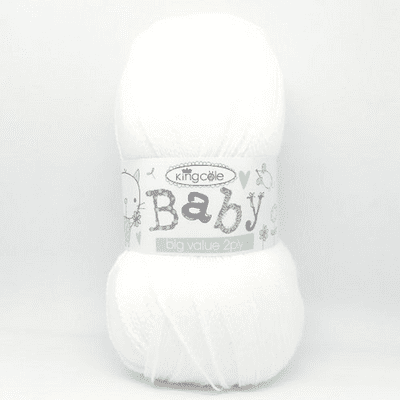King Cole Big Value Baby 2ply Yarn 4315 White