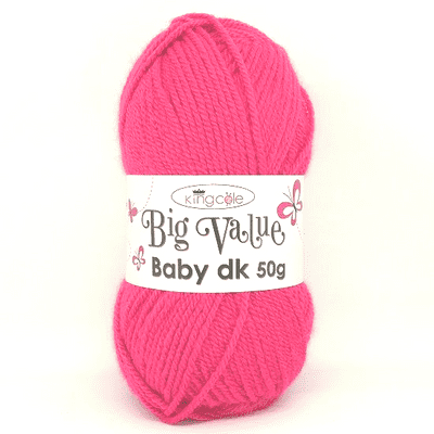 King Cole Big Value Baby DK 50g Yarn 3447 Fuchsia