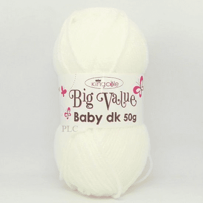 King Cole Big Value Baby DK 50g Yarn 4060 White
