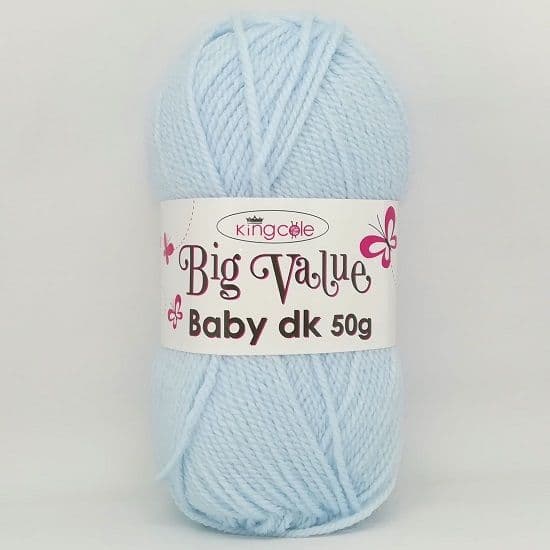 King Cole Big Value Baby DK 50g Yarn 4063 Sky Blue