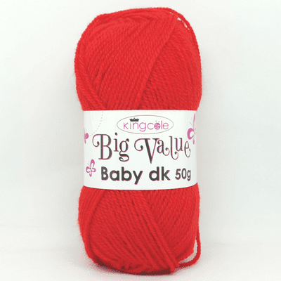 King Cole Big Value Baby DK 50g Yarn 4076 Fire Engine Red