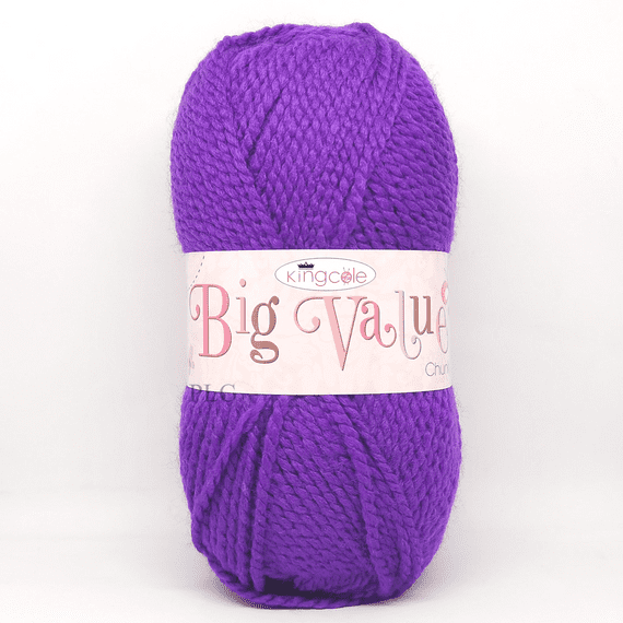 King Cole Big Value Chunky Yarn 3105 Purple