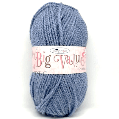King Cole Big Value Chunky Yarn 3283 Stonewash Blue
