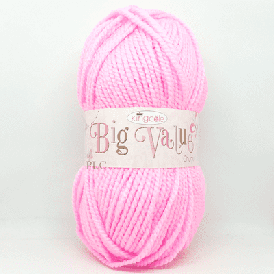 King Cole Big Value Chunky Yarn 3490 Sugar Pink