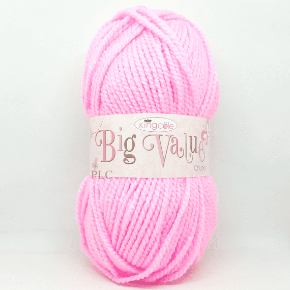 King Cole Big Value Chunky Yarn 3490 Sugar Pink