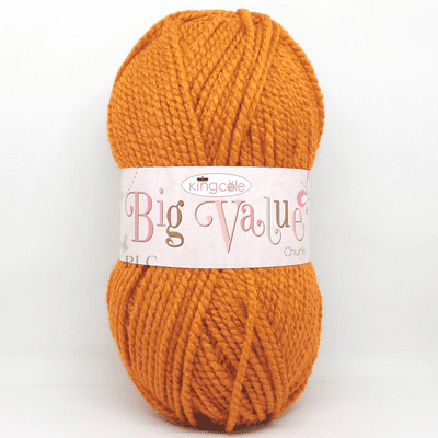 King Cole Big Value Chunky Yarn 3491 Burnt Orange