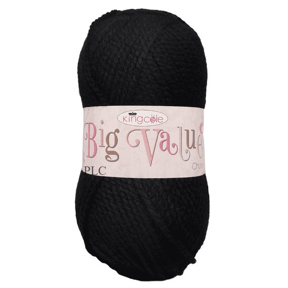 King Cole Big Value Chunky Yarn 554 Black