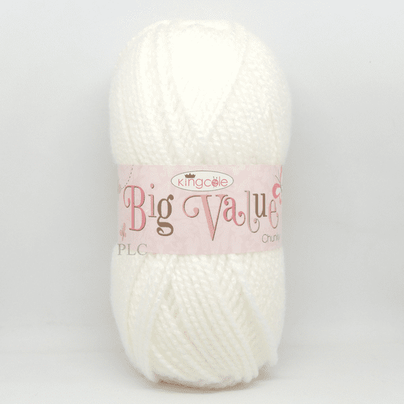 King Cole Big Value Chunky Yarn 822 White