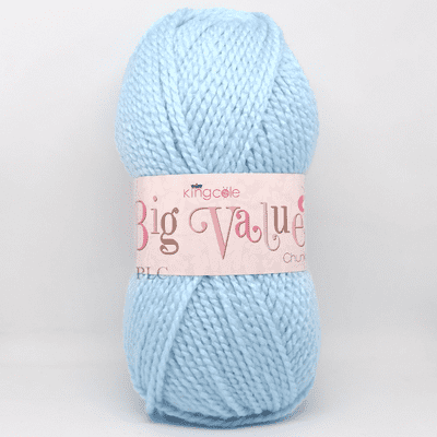 King Cole Big Value Chunky Yarn 824 Blue Pale