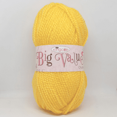 King Cole Big Value Chunky Yarn 828 Yellow